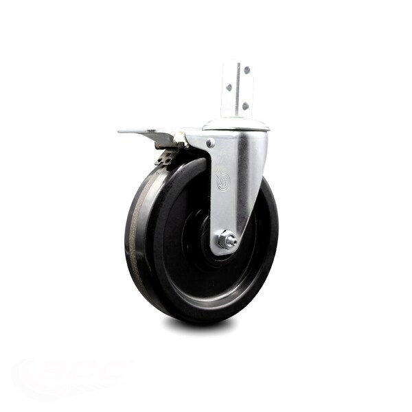 6 Inch Phenolic Wheel Swivel 7/8 Inch Square Stem Caster with Total Lock Brake